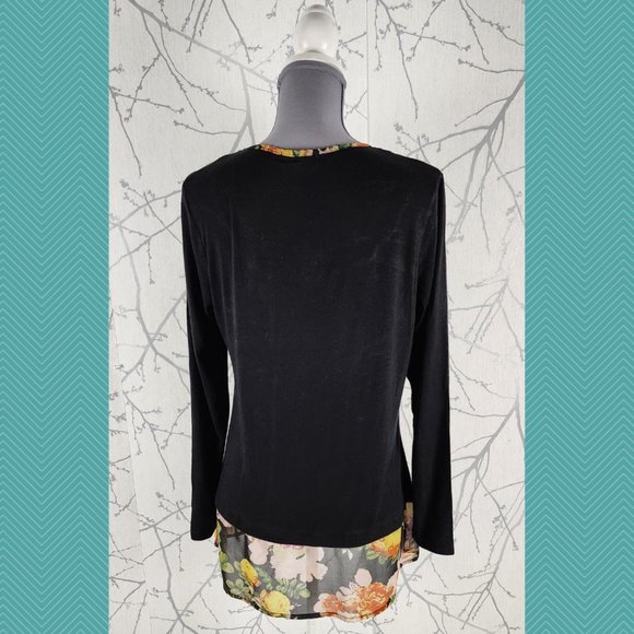 Marie Claire Abstract Floral Printed Round Neck Tunic - Picture 3 of 4